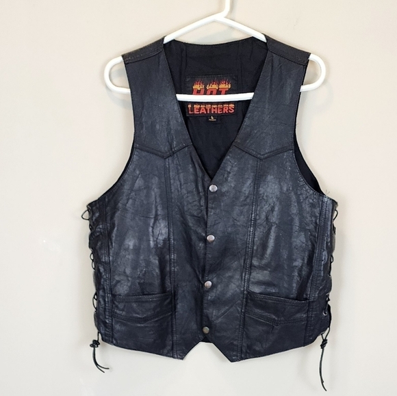 Hot Leather Custom Paint Leather Vest - Picture 10 of 10